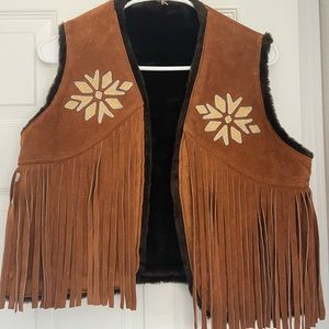 Brown Fringe Vest (Vintage)